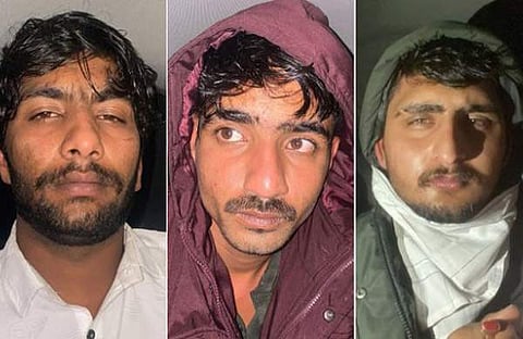 അറസ്റ്റിലായ ഉദ്ദം സിങ്, നിതിന്‍ ഫുജി, രോഹിത്ത് റാത്തോഡ്