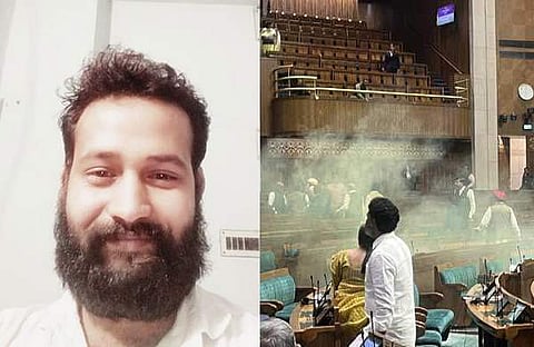 ലളിത് ഝാ/ എഎൻഐ, പാർലമന്റിലുണ്ടായ പുകയാക്രമണം/ ഫയൽ ചിത്രം