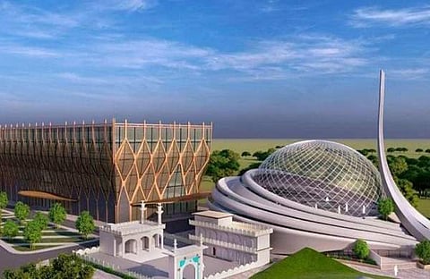 ഇന്തോ-ഇസ്‌ലാമിക് കൾച്ചറൽ ഫൗണ്ടേഷൻ പുറത്തിറക്കിയ അയോധ്യ മസ്ജിദിന്റെ ബ്ലൂപ്രിന്റ്/ഫോട്ടോ: പിടിഐ