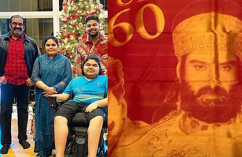 നെപ്പോളിയൻ കുടുംബത്തോടൊപ്പം, സ്വർണനൂലിൽ നെയ്‌ത സാരി/ ഇൻസ്റ്റ​ഗ്രാം