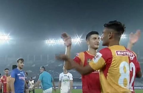 ഈസ്റ്റ് ബം​ഗാൾ ടീമിന്റെ ആഹ്ലാദം/ ടിവി ദൃശ്യം