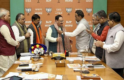 ജെപി നഡ്ഡ  ബിജെപി ജനറൽ സെക്രട്ടറിമാർക്കൊപ്പം/ പിടിഐ