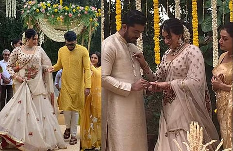 മാളവികയുടെ വിവാഹനിശ്ചയത്തിൽ നിന്ന്/ വിഡിയോ സ്ക്രീൻഷോട്ട്