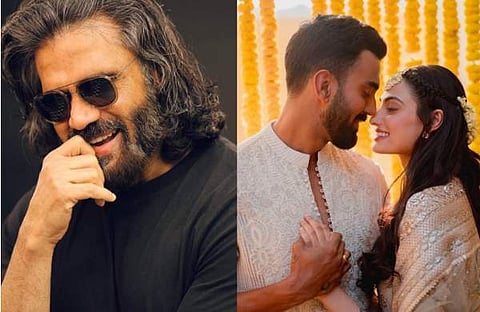 സുനിൽ ഷെട്ടി, രാഹുലും ആദിയയും വിവാഹത്തിൽ/ ചിത്രം; ഫെയ്സ്ബുക്ക്