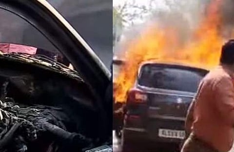 കത്തിയമര്‍ന്ന കാര്‍/വിഡിയോ ദൃശ്യം