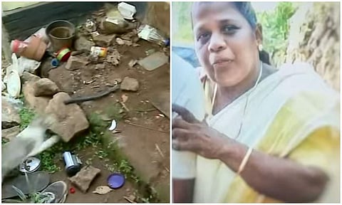 ക്വട്ടേഷന്‍ സംഘം തകര്‍ത്ത വീട്ടുസാധനങ്ങളും കൊല്ലപ്പെട്ട വീട്ടമ്മയും