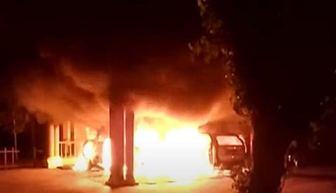 സന്ദീപാനന്ദഗിരിയുടെ ആശ്രമത്തിലെ കാർ കത്തിക്കുന്ന ദൃശ്യം, സ്ക്രീൻഷോട്ട്