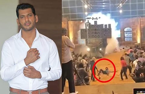 വിശാൽ/ ചിത്രം; ഫെയ്സ്ബുക്ക്, വിശാലിന് നേരെ പാഞ്ഞടുക്കുന്ന ലോറി/ ചിത്രം; വിഡിയോ സ്ക്രീൻഷോട്ട്