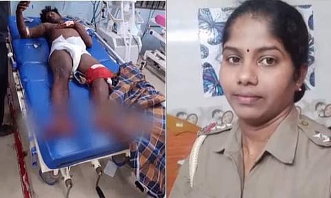 പ്രതിയെ വെടിവെച്ച് വീഴ്‌ത്തി വനിത എസ്‌ഐ മീന/ ചിത്രം സ്‌ക്രീൻഷോട്ട്