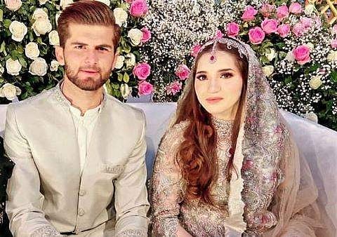 ഷഹീന്‍ അഫ്രീദിയും ഭാര്യ അന്‍ഷയും/ട്വിറ്റര്‍