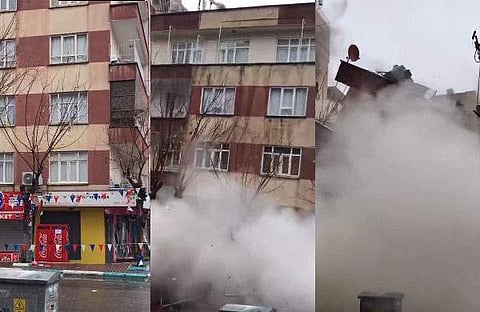 തുര്‍ക്കിയില്‍ ബഹുനില കെട്ടിടം തകര്‍ന്നു വീഴുന്ന വിഡിയോ ദൃശ്യം