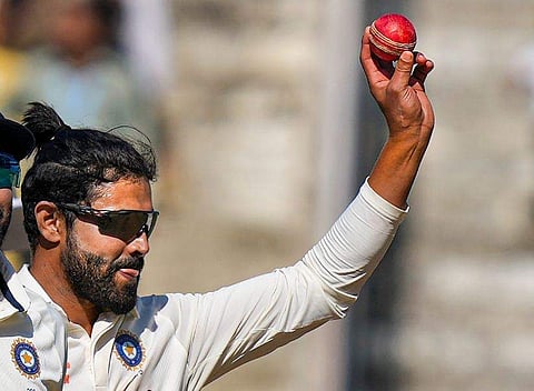 അഞ്ച് വിക്കറ്റ് നേട്ടം ആഘോഷിക്കുന്ന ജഡേജ/ പിടിഐ