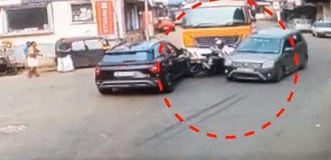 അപകടത്തിന്റെ സിസി ടിവി ദൃശ്യം