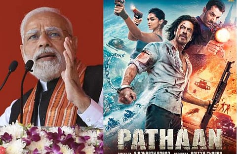 നരേന്ദ്ര മോദി/ ചിത്രം; ഫെയ്സ്ബുക്ക്, പത്താൻ പോസ്റ്റർ