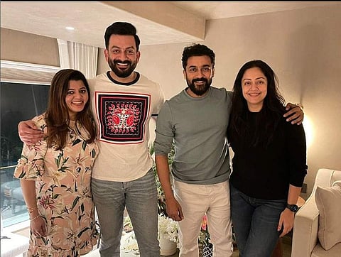 പൃഥ്വിരാജിനൊപ്പം സൂര്യ/ ചിത്രം ഇൻസ്റ്റാ​ഗ്രാം