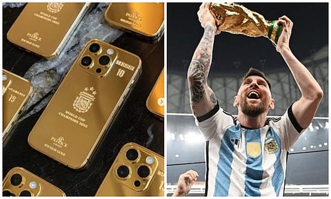 ലോകകപ്പ് കിരീടം ഉയര്‍ത്തിപ്പിടിക്കുന്ന മെസി