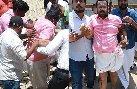 മന്ത്രി കെ രാജന് വീണ് പരിക്കേറ്റപ്പോള്‍