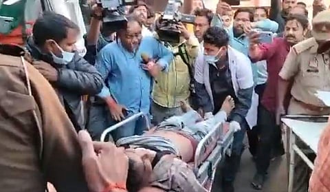 ഉത്തര്‍പ്രദേശില്‍ പൊലീസുമായി ഉണ്ടായ ഏറ്റുമുട്ടലില്‍ കൊല്ലപ്പെട്ട പ്രതി/ വീഡിയോ ദൃശ്യം