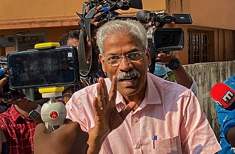 ചോദ്യം ചെയ്യലിനായി ഇഡി ഓഫീസിലെത്തിയ സിഎം രവീന്ദ്രന്‍/ പിടിഐ