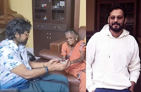 മോളി കണ്ണമാലിക്ക് ചെക്ക് നൽകുന്ന ബാല/ വിഡിയോ സ്ക്രീൻഷോട്ട്, ബാല/ ഫെയ്സ്ബുക്ക്