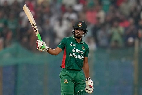 അർധ സെഞ്ച്വറി നേടിയ നജ്മുല്‍ ഹുസൈന്‍ ഷാന്റോ/ പിടിഐ