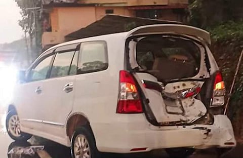 അപകടത്തിനിടയാക്കിയ കാര്‍/ ടിവി ദൃശ്യം