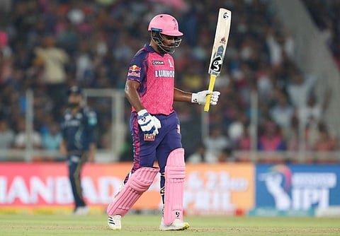 അർധ സെഞ്ച്വറി നേടിയ സഞ്ജു/ ട്വിറ്റർ