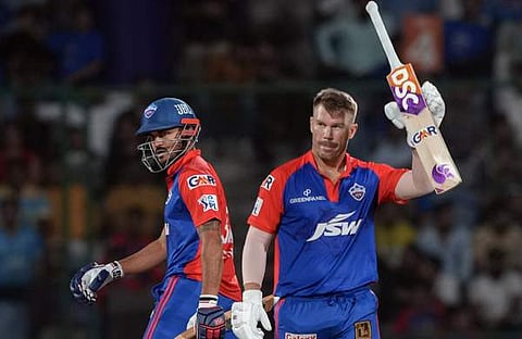 അർധ സെഞ്ച്വറി ആഘോഷിക്കുന്ന വാർണർ/ ചിത്രി; പിടിഐ