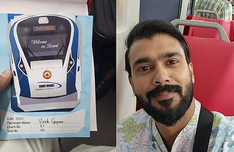 വന്ദേഭാരതില്‍ യാത്ര ചെയ്യുന്ന ചിത്രം നടന്‍ പങ്കുവെച്ചപ്പോള്‍, ഫെയ്‌സ്ബുക്ക്