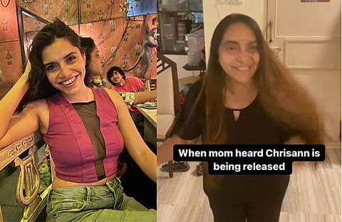 ക്രിസൻ പെരേര, സന്തോഷംകൊണ്ട് തുള്ളിച്ചാടുന്ന അമ്മ/ ചിത്രം ഇൻസ്റ്റാ​ഗ്രാം