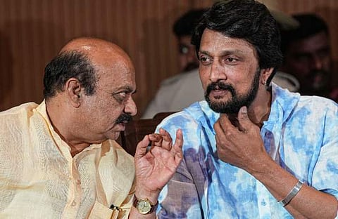 കിച്ച സുദീപും മുഖ്യമന്ത്രി ബസവരാജ് ബൊമ്മെ/ ചിത്രം; പിടിഐ