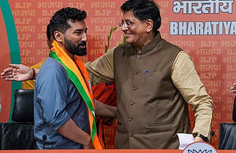 അനില്‍ ആന്റണി കേന്ദ്രമന്ത്രി പിയൂഷ് ഗോയലിനൊപ്പം/ പിടിഐ