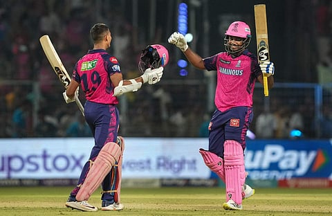 വിജയമാഘോഷിക്കുന്ന യശസ്വിയും സഞ്ജുവും/ പിടിഐ