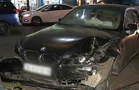 അപകടത്തിന് ഇടയാക്കിയ കാര്‍, എഎന്‍ഐ