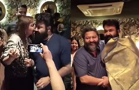 മോഹൻലാലിന്റെ പിറന്നാൾ ആഘോഷത്തിൽ നിന്ന്/ വിഡിയോ സ്ക്രീൻഷോട്ട്