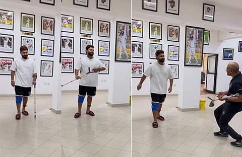 ഊന്നുവടി വലിച്ചെറിഞ്ഞ് പന്ത്; ആരോ​ഗ്യസ്ഥിതിയിൽ വലിയ പുരോഗതി; വിഡിയോ