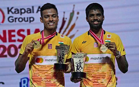 ഇന്ത്യന്‍ ബാഡ്മിന്റണ്‍ ഡബിള്‍സ് സഖ്യം സാത്വിക് സായ്‌രാജ് റാന്‍കി റെഡ്ഡി- ചിരാഗ് ഷെട്ടി സഖ്യത്തിന് വീണ്ടും കിരീട തിളക്കം/ പിടിഐ