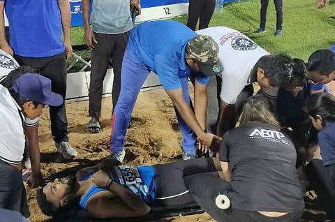 പരിക്കേറ്റ അഖിലേഷ്/ ട്വിറ്റർ