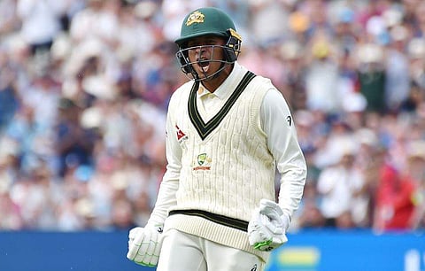 സെഞ്ച്വറി നേട്ടം ആഘോഷിക്കുന്ന ഖവാജ/ പിടിഐ