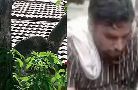 വീടിന്റെ ടെറസില്‍ യുവാവ് രണ്ടുദിവസം തങ്ങി/ചിത്രം: വീഡിയോ സ്‌ക്രീന്‍ഷോട്ട്