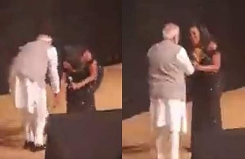 മോദിയുടെ കാൽ തൊട്ടുവണങ്ങി അമേരിക്കൻ ​ഗായിക/ വിഡിയോ സ്ക്രീൻഷോട്ട്