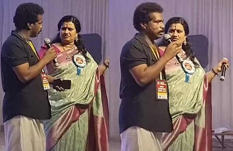 ബിനു അടിമാലി  'മാ' സംഘടന വേദിയിൽ / വിഡിയോ സ്ക്രീൻഷോട്ട്