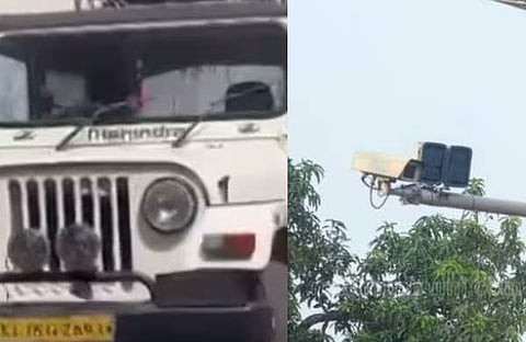 എംവിഡി പിഴ നോട്ടീസ് അയച്ച കെഎസ്ഇബി ജീപ്പ്, എഐ ക്യാമറ