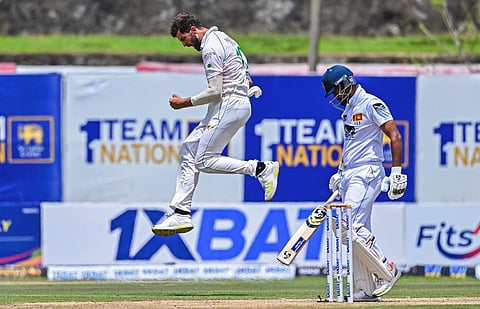 കരുണരത്നയെ പുറത്താക്കിയത് ആഘോഷിക്കുന്ന ഷഹീൻ അഫ്രീദി/ എഎഫ്പി