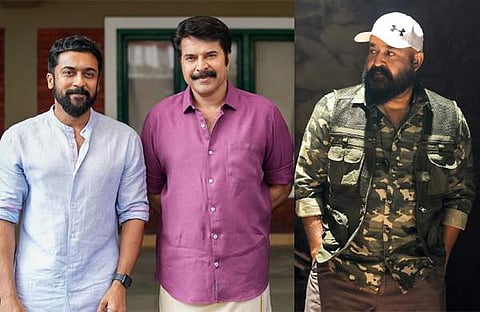 സൂര്യയും മമ്മൂട്ടിയും, മോഹൻലാൽ/ ഫെയ്സ്ബുക്ക്