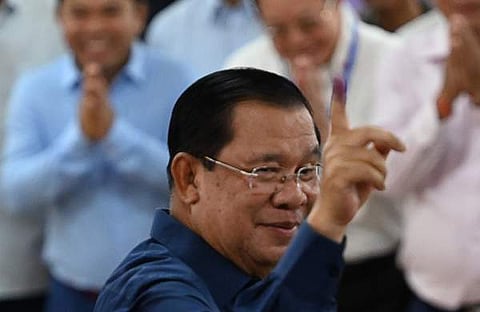 ഹുന്‍ സെന്‍ തെരഞ്ഞെടുപ്പ് വേളയില്‍/എഎഫ്പി