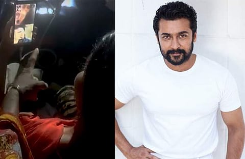 സൂര്യ മരിച്ചുപോയ ആരാധകരുടെ കുടുംബാം​ഗങ്ങൾ വിഡിയോ കോൾ ചെയ്തപ്പോൾ/ വിഡിയോ സ്ക്രീൻഷോട്ട്, സൂര്യ/ ഇൻസ്റ്റ​ഗ്രാം