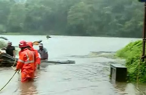 ശക്തമായ മഴയില്‍ വീണ മരം മുറിച്ചുമാറ്റുന്നു