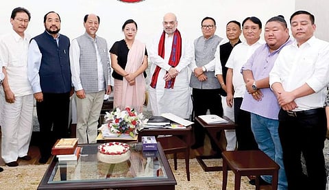 നാ​ഗാലാൻഡ് പ്രതിനിധി സംഘം അമിത് ഷായ്ക്കൊപ്പം/ ട്വിറ്റർ