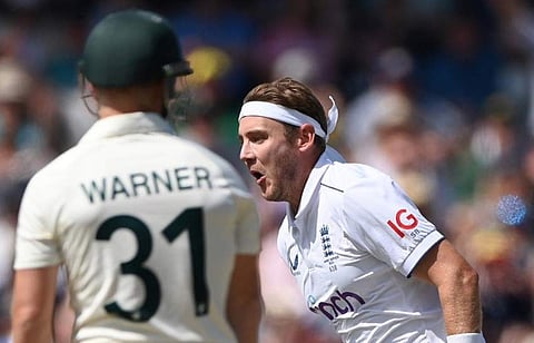 വാർണറുടെ വിക്കറ്റെടുത്ത ബ്രോഡിന്റെ ആ​​ഹ്ലാദം/ ട്വിറ്റർ